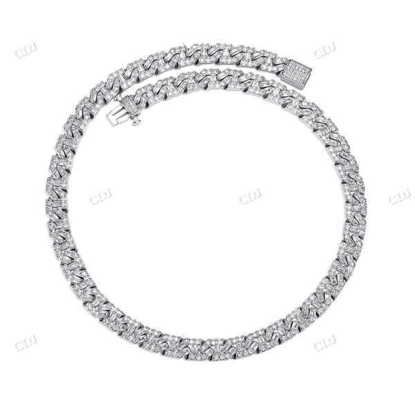 Antique 9MM Square Design Baguette Diamond Yellow Gold Chain hip hop jewelry CustomDiamJewel