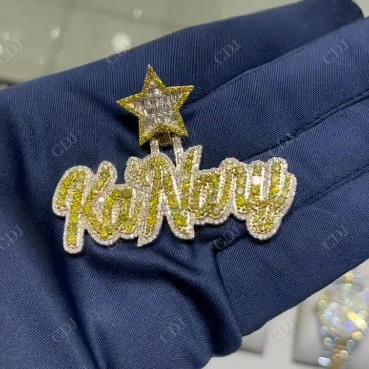 Luxury Moissanite Iced Out Yellow Gold KANARY Pendant hip hop jewelry CustomDiamJewel