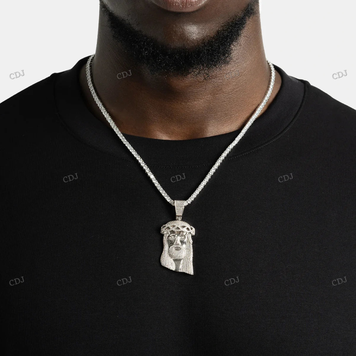 Hip Hop Gold Plated Moissanite Jesus Pendant hip hop jewelry CustomDiamJewel