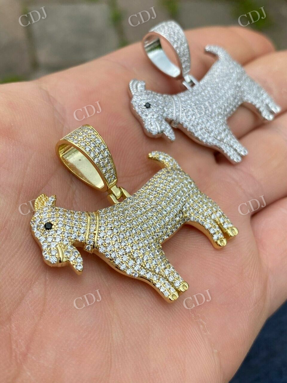 Moissanite Iced Bling Goat Pendant For Men customdiamjewel