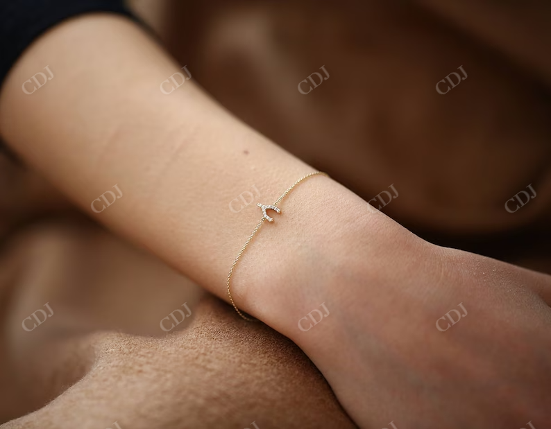 0.08CTW Moissanite Charm Diamond Bracelet  customdiamjewel   