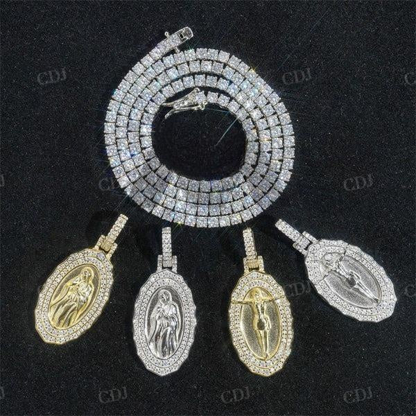 Hip Hop Iced out Maria and Jesus Pendant customdiamjewel