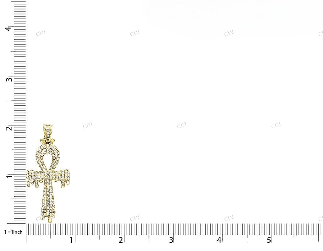 Iced Out Ankh Dripping Cross Pendant hip hop jewelry CustomDiamJewel