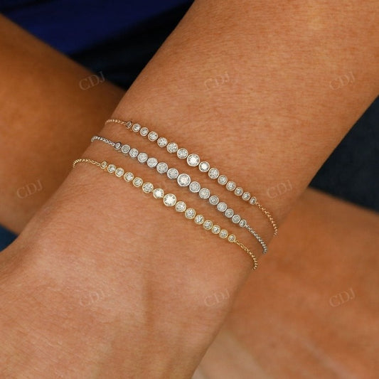 0.48CTW Bezel Set Lab Grown Diamond Bracelet  customdiamjewel   