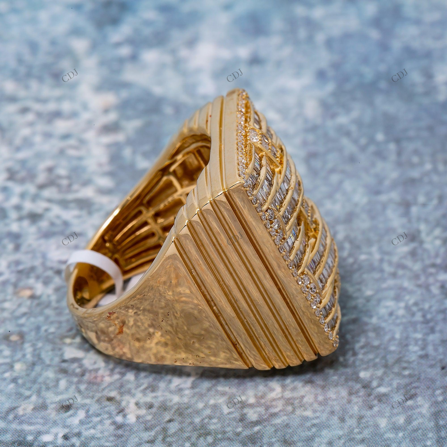 Silver Baguette & Round Diamond Hip Hop Ring hip hop jewelry customdiamjewel