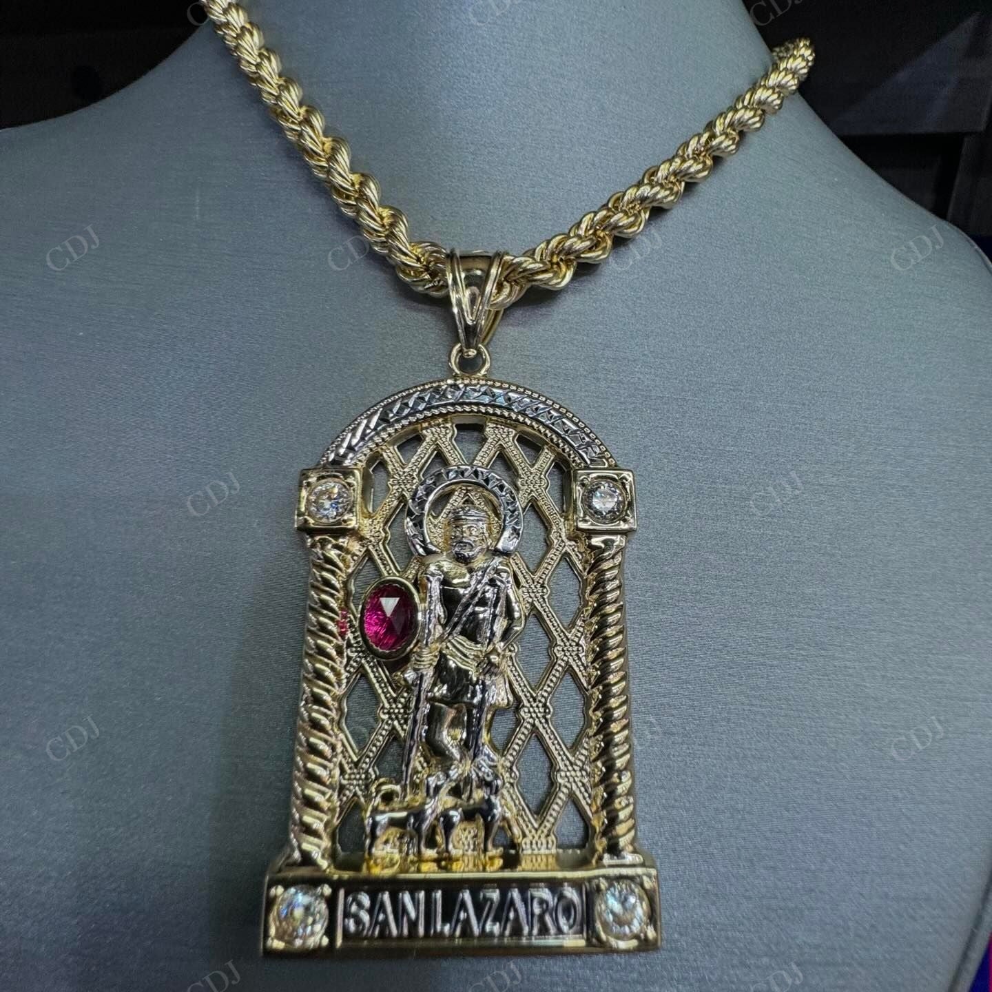 Sterling Silver Gold Plated SAMLAZARO Trendy Hip Hop Pendant hip hop jewelry customdiamjewel