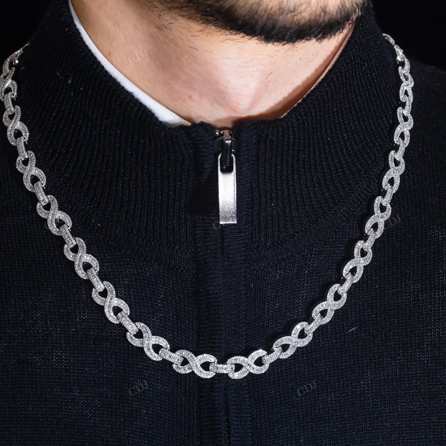 11.10 CTW Baguette Diamond 22" Infinity Chain hip hop jewelry CustomDiamJewel