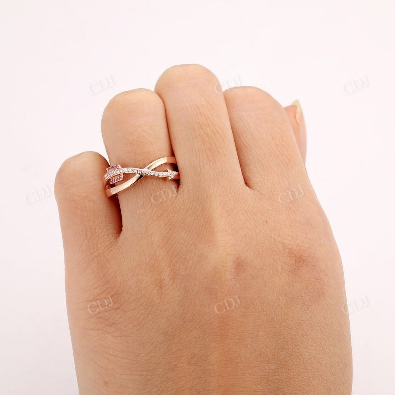 Pink Sapphire Accents Moissanite Wedding Band Wedding Band customdiamjewel