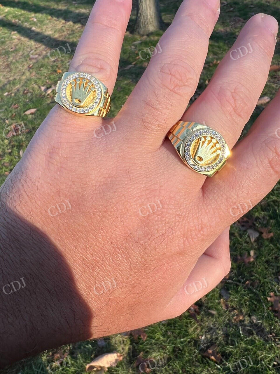 Round Cut Diamond Rolex Crown Hip Hop Ring customdiamjewel