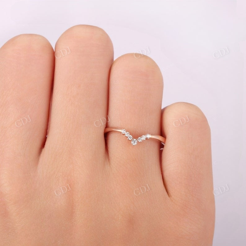 0.09CTW Dainty Curved Natural Diamond Wedding Band Wedding Band customdiamjewel