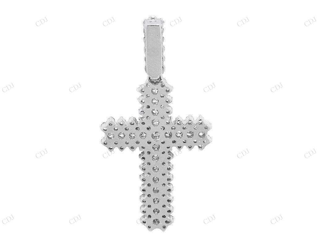 Modern Cross Lab Grown Diamond 14K Yellow Gold Pendant Hip Hop Pendent CustomDiamJewel