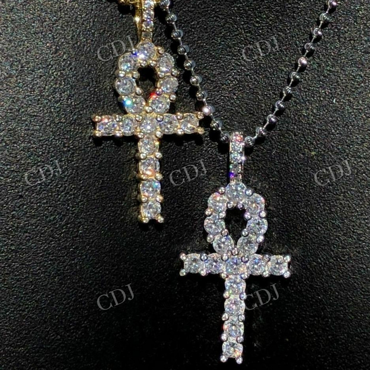 Lab Grown Diamond Ankh Cross Pendant For Men customdiamjewel