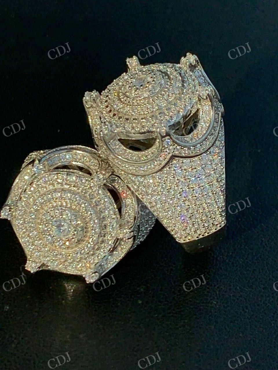 King Crown Diamond Bust Down Hip Hop Ring customdiamjewel