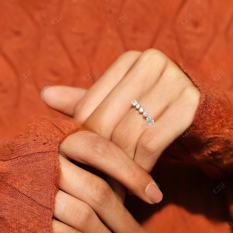 Classic 7 Stone Round Cut Natural Diamond Wedding Band customdiamjewel