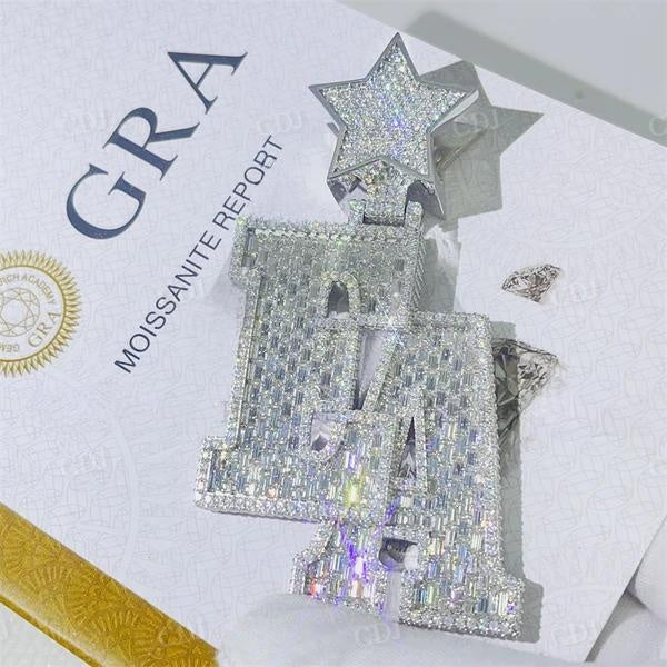 Hip Hop Custom Made Star Bail EA Name Letter Pendant customdiamjewel