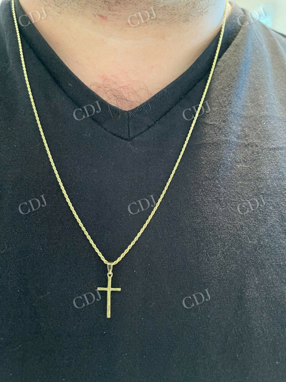 925 Sterling Silver Plain Cross Pendant For Men customdiamjewel