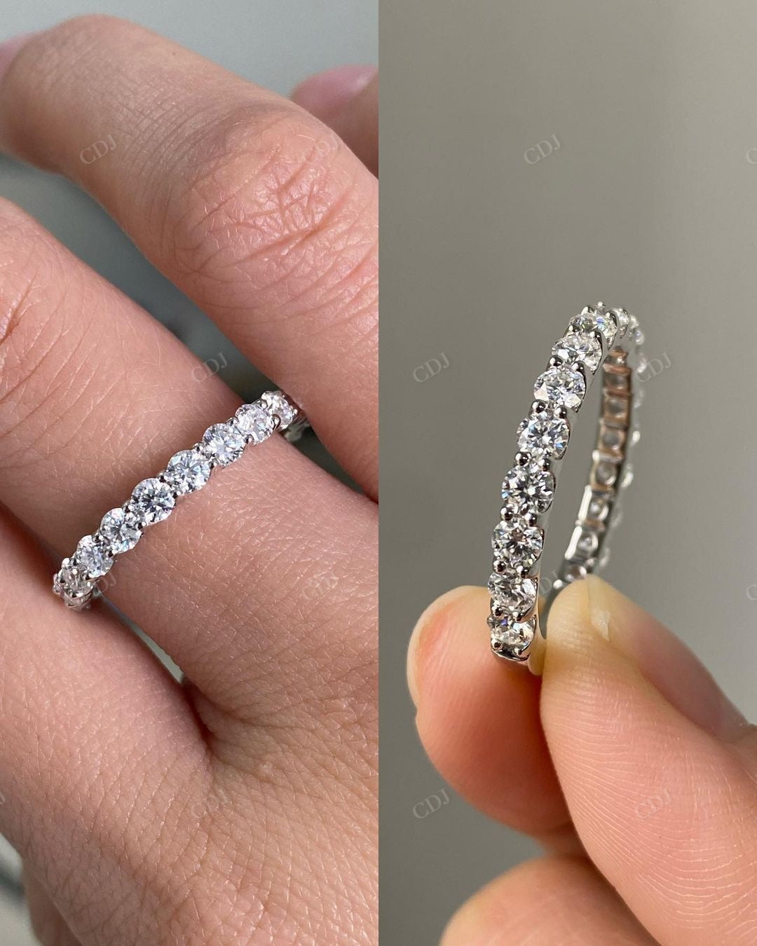 Round Cut Lab Grown Diamond 3/4 Eternity Band customdiamjewel