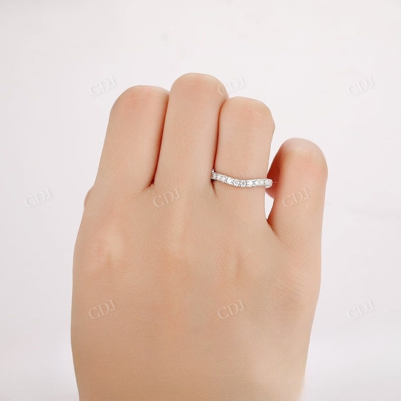 0.49CTW Lab Grown Diamond Curved Wedding Band customdiamjewel