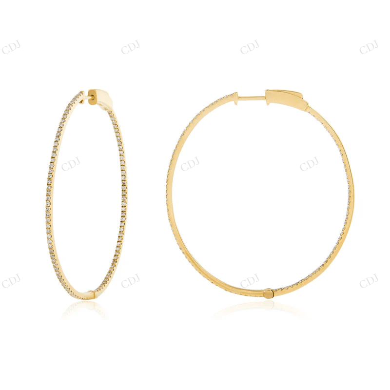1.05CTW Gold Platted Moissanite Diamond Hoop Earrings Stud earrings CustomDiamJewel