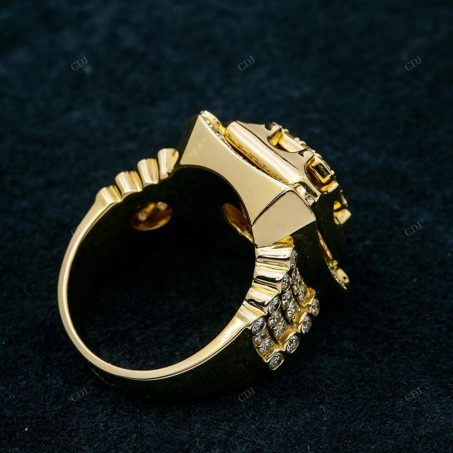 Hip Hop 14K Gold Moissanite Luxury Ring For Men hip hop jewelry customdiamjewel