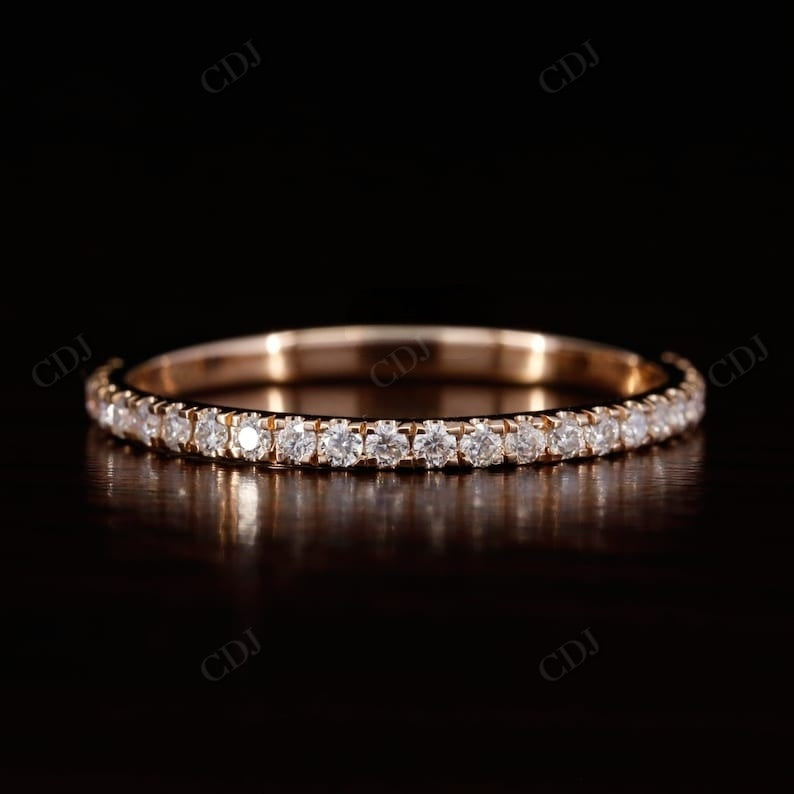 Lab Grown Diamond 0.2CTW Eternity Wedding Band customdiamjewel 10KT Rose Gold VVS-EF