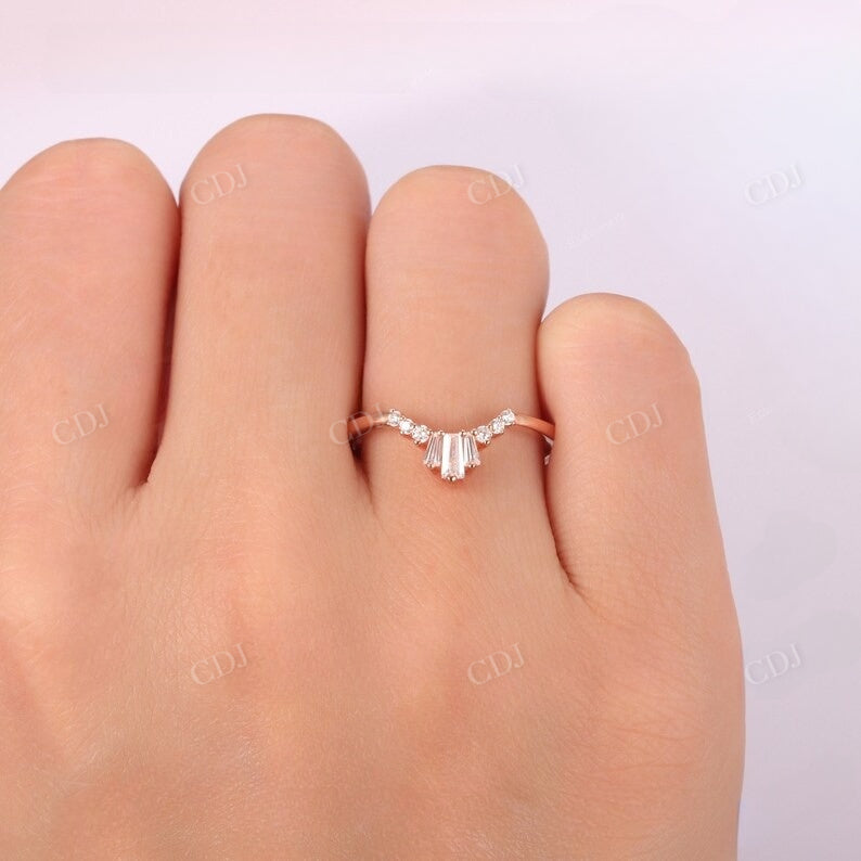 0.37CTW Rose Gold CVD Diamonds Curved Wedding Band customdiamjewel