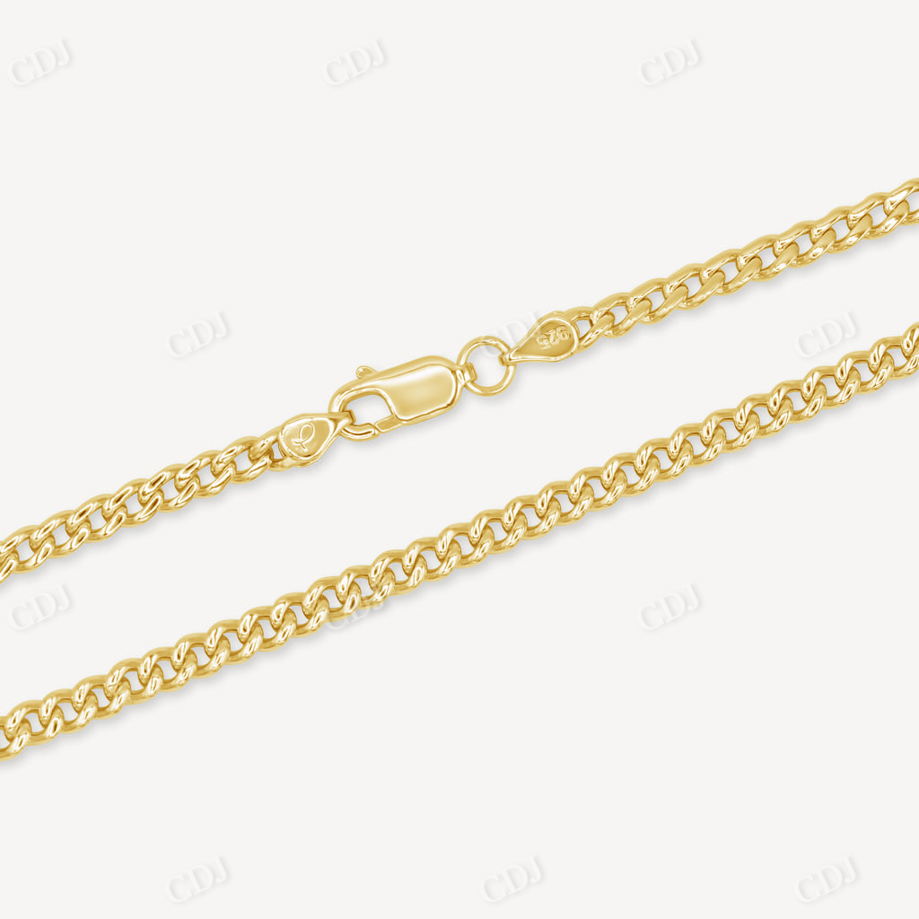 Classic Plain Gold Plated Cuban Link Chain For Men's customdiamjewel