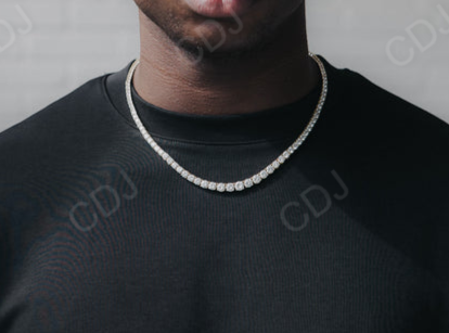 Hip Hop Tennis Chain Necklace Solid Gold customdiamjewel