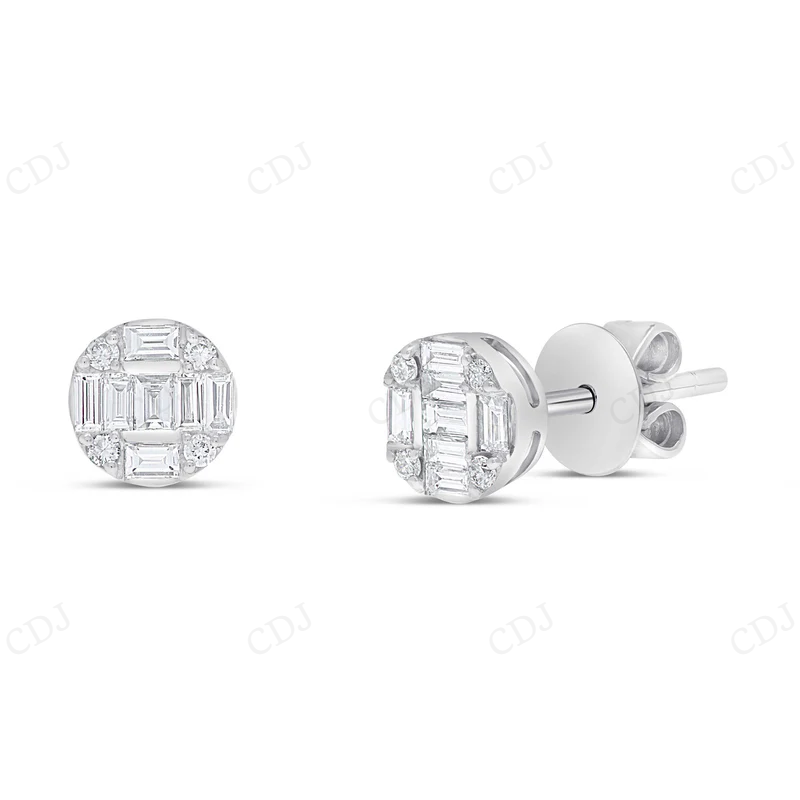 Custom Baguette Moissanite Diamond Stud Earrings Stud earrings CustomDiamJewel