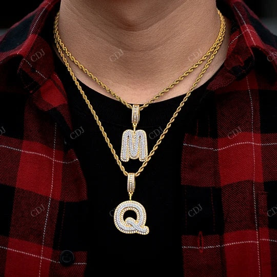 Customized Fully Iced Out Initial Pendant hip hop jewelry CustomDiamJewel
