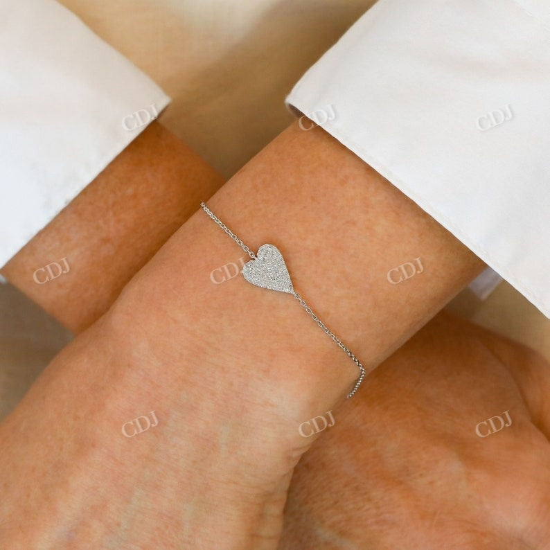0.33CTW Heart Shape Adjustable Chain Natural Diamond Bracelet adjustable becelet customdiamjewel   