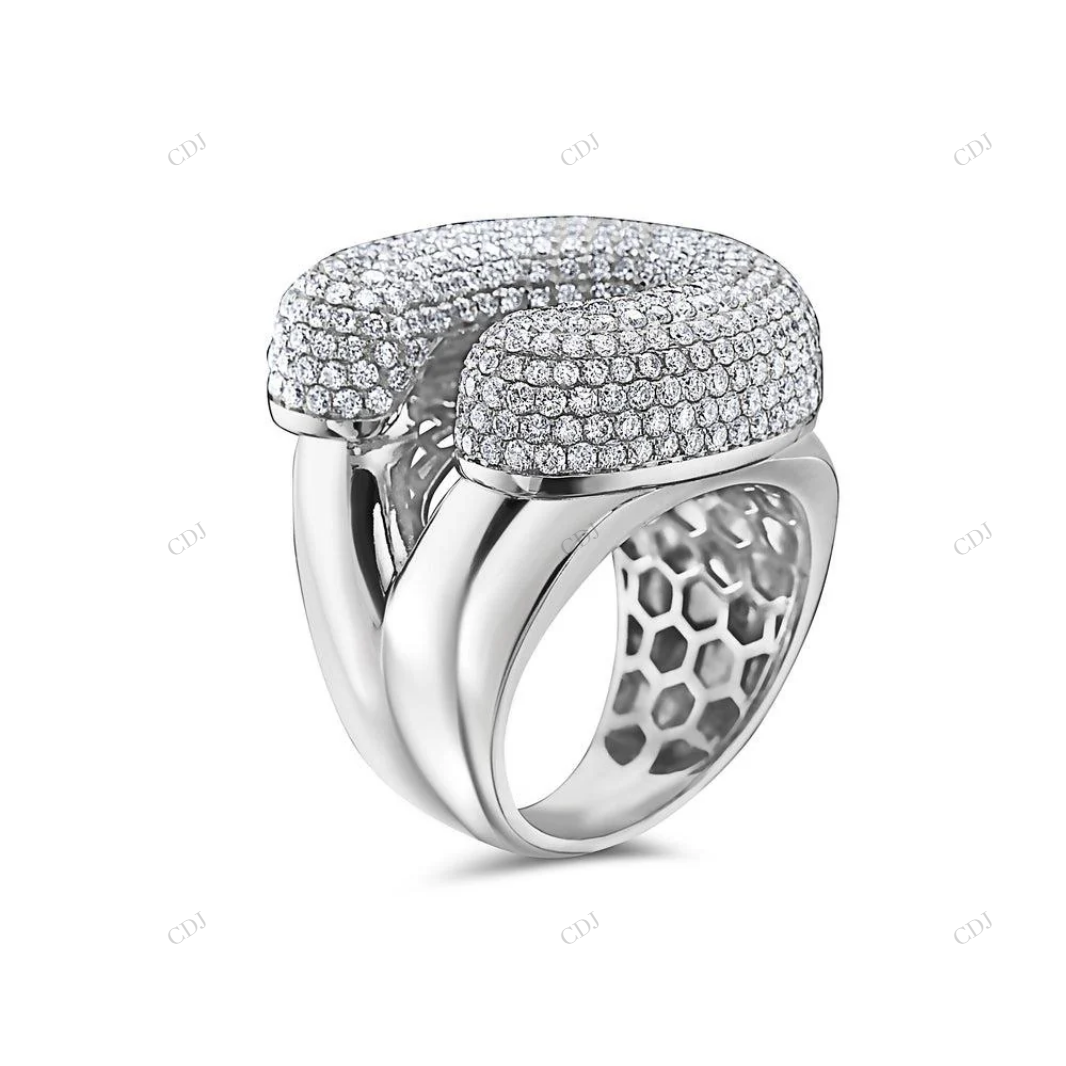 S925 Sterling Silver Curved Moissanite Ring For Men hip hop jewelry customdiamjewel