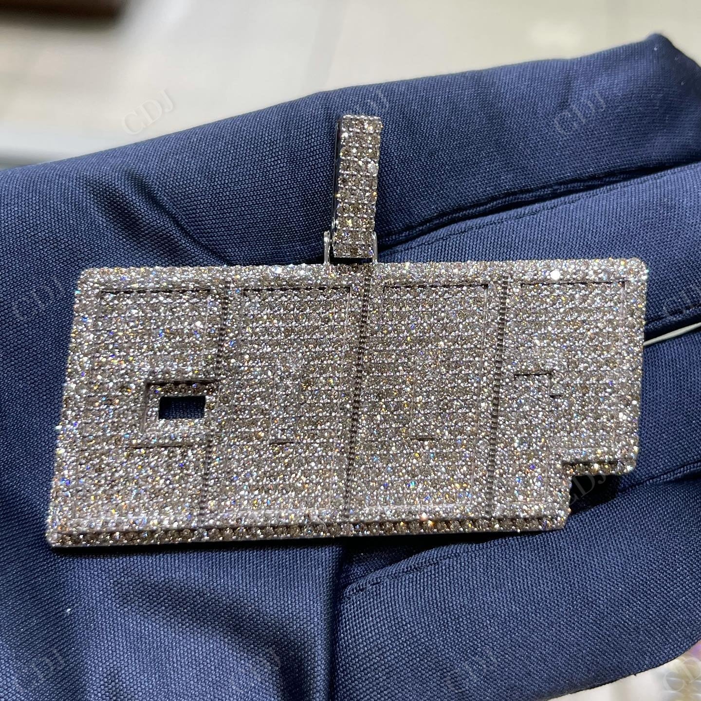Luxury 18k White Gold VVS Brilliant Cut Iced Out Pendant For Men hip hop jewelry CustomDiamJewel