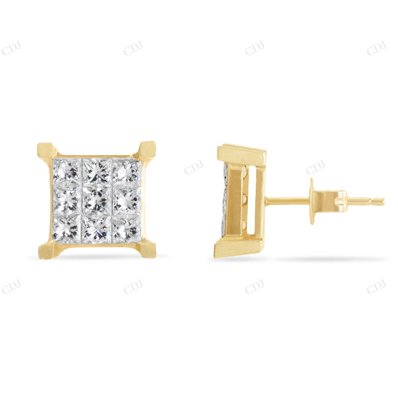 1.50ct Princess Cut Diamond Earrings Stud earrings CustomDiamJewel