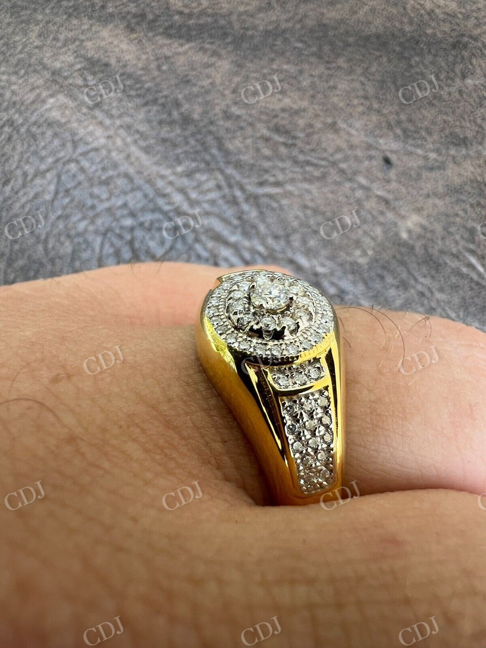 14K Gold Round Cut Diamond Hip Hop Ring customdiamjewel