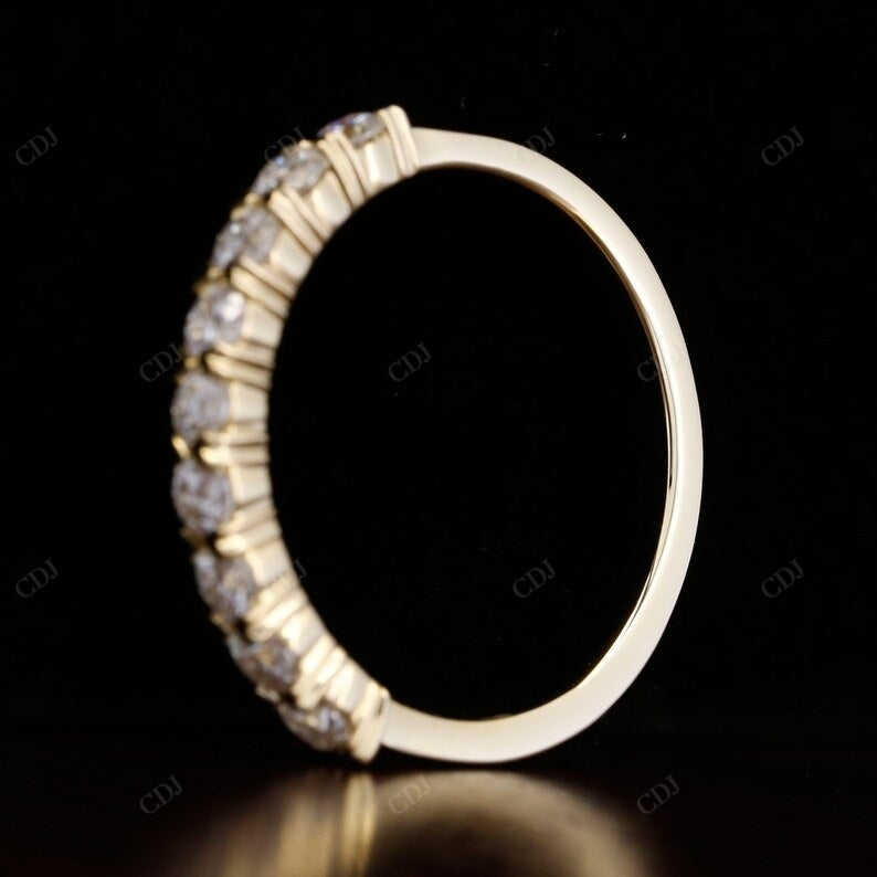 0.61CT Round Natural Diamond Heart Prong Wedding Band customdiamjewel