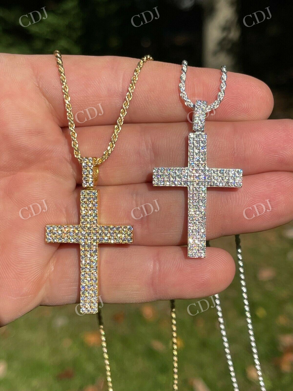 Iced Out Hip Hop Cross Diamond Pendant customdiamjewel