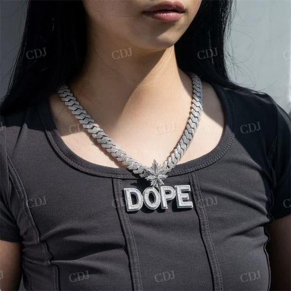 Hip Hop Custom Iced Out Diamond DOPE Name Pendant customdiamjewel