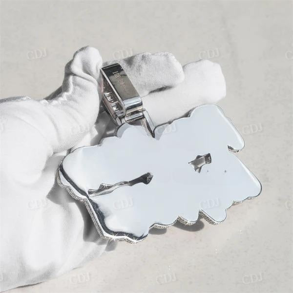 Iced Out Baguette Cut Diamond Real Hasta La Mure Pendant customdiamjewel