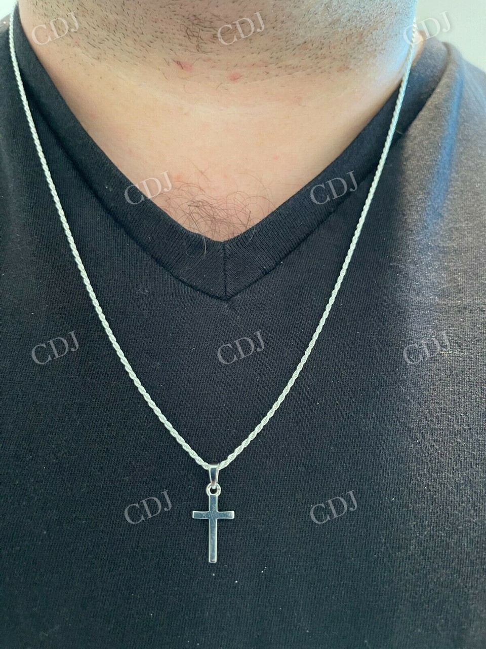 14K Gold Plain Cross Pendant For Men customdiamjewel