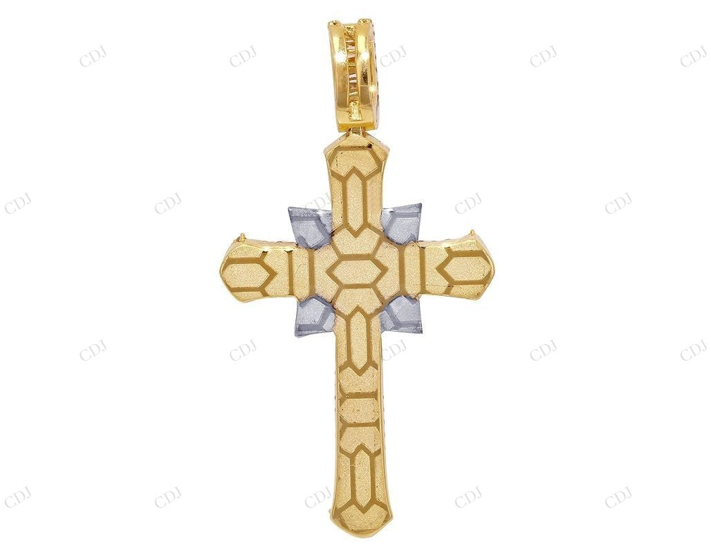 Designer Lab Grown Diamond 10K White Gold Cross Pendant Hip Hop Pendent CustomDiamJewel