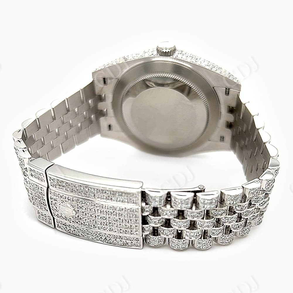 Three Row Fully Iced Out Customized Rolex Watch customdiamjewel