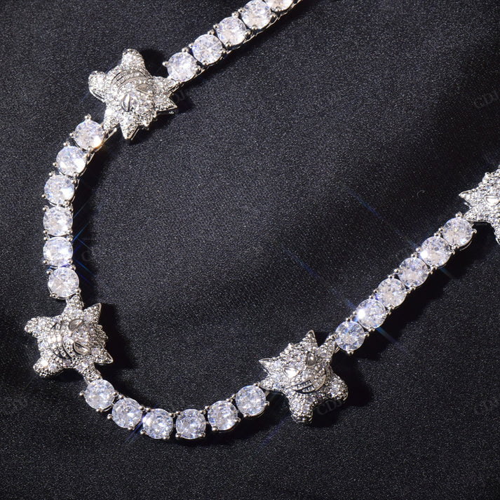 4mm Diamonds Gengar Stationed Tennis Chain customdiamjewel