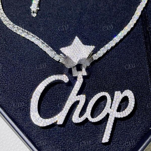 Star Bail Custom Name Chop Diamond Pendant customdiamjewel