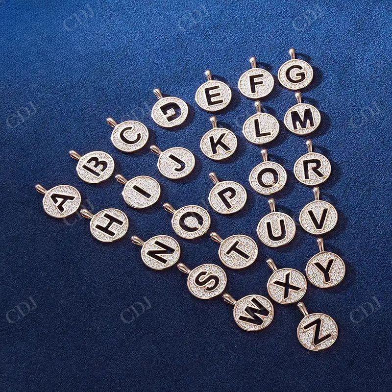 Diamond A to Z Alphabet Letter Gold Pendant CustomDiamJewel