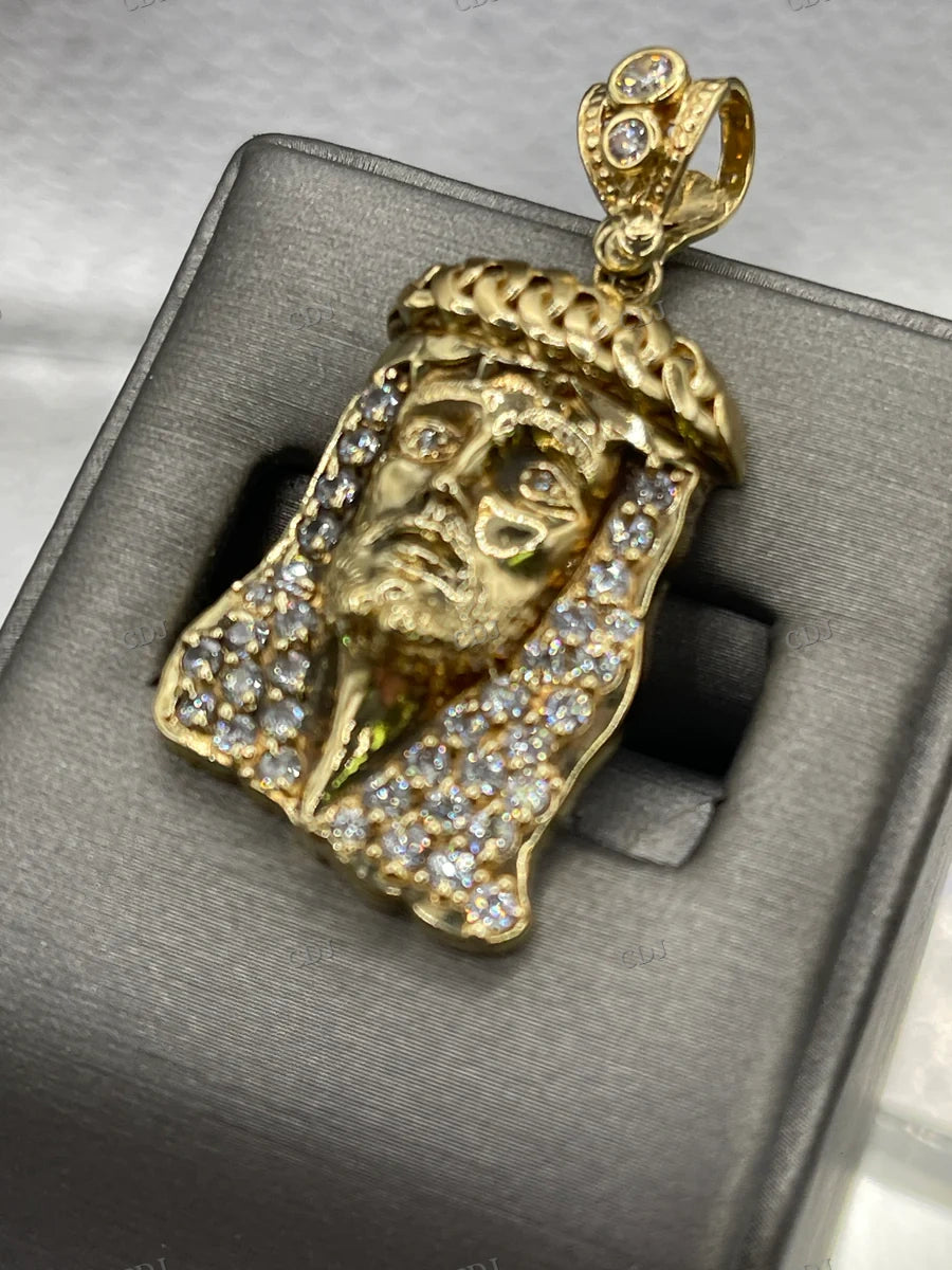 S925 Sterling Silver Custom Jesus Pendant hip hop jewelry CustomDiamJewel