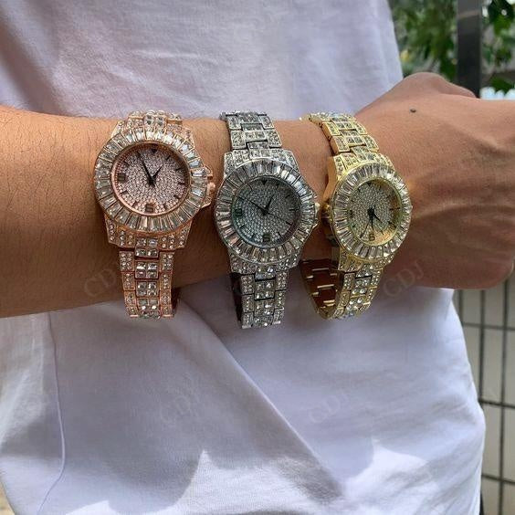 Two tone Iced Out Bust Down Luxury Diamond Watch  customdiamjewel   