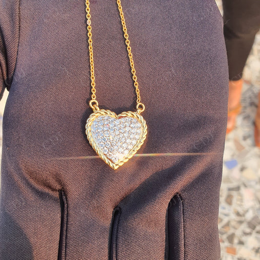 IGI Certified Lab Grown Diamond Heart Shape Necklace hip hop jewelry customdiamjewel   