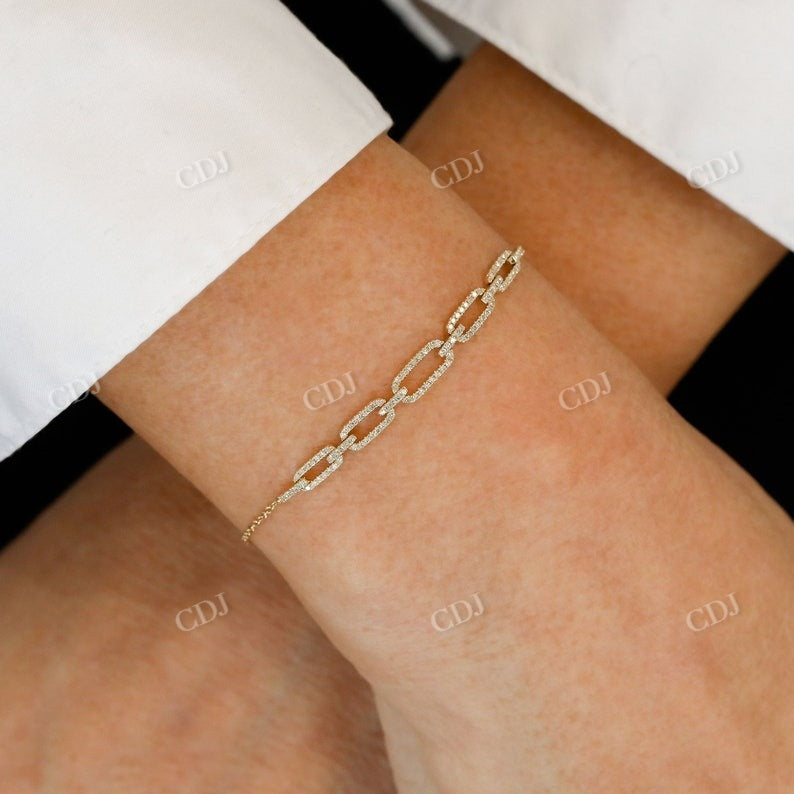 0.35CTW Natural Diamond Open Pave Paper Clip Link Bracelet clip link bracelet customdiamjewel   