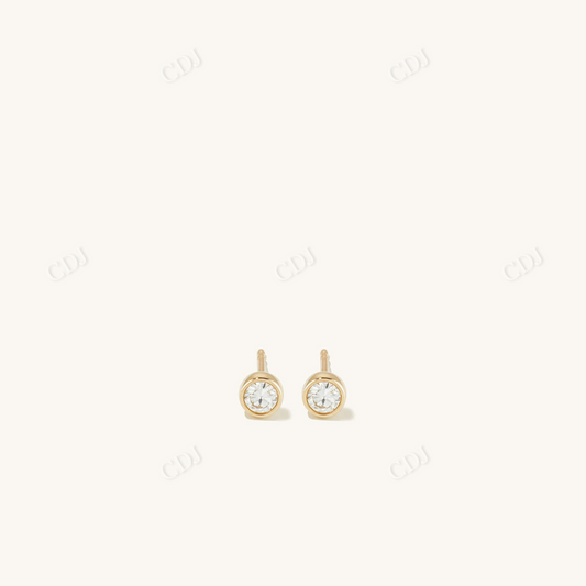 Round Diamond Studs 14K Solid Gold Earrings  customdiamjewel   